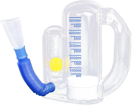 Lungora™ Incentive Spirometer - Deep Breathing Trainer for Adults & Kids (5000ml Capacity)