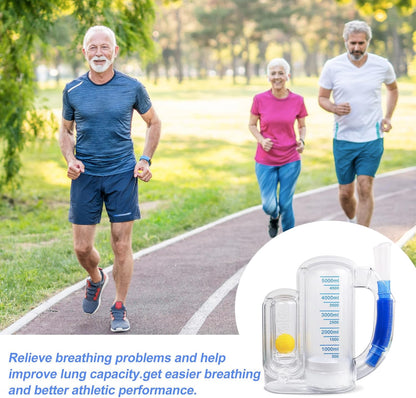 Lungora™ Incentive Spirometer - Deep Breathing Trainer for Adults & Kids (5000ml Capacity)
